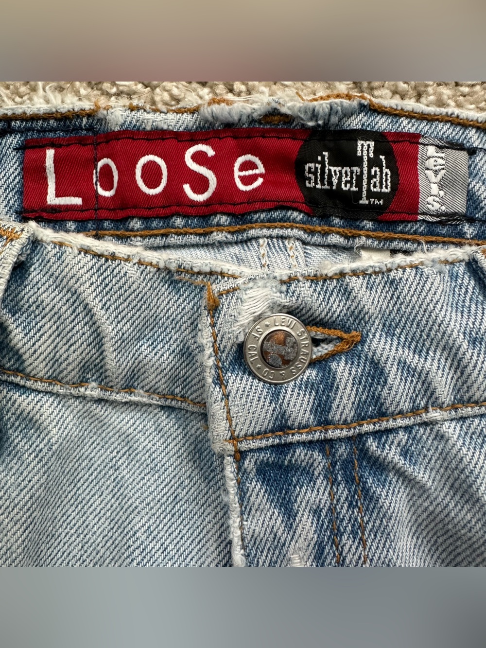 Vtg 90s Levis SilverTab Loose Baggy Jeans Light Wash Women Sz 9/10 MADE IN USA